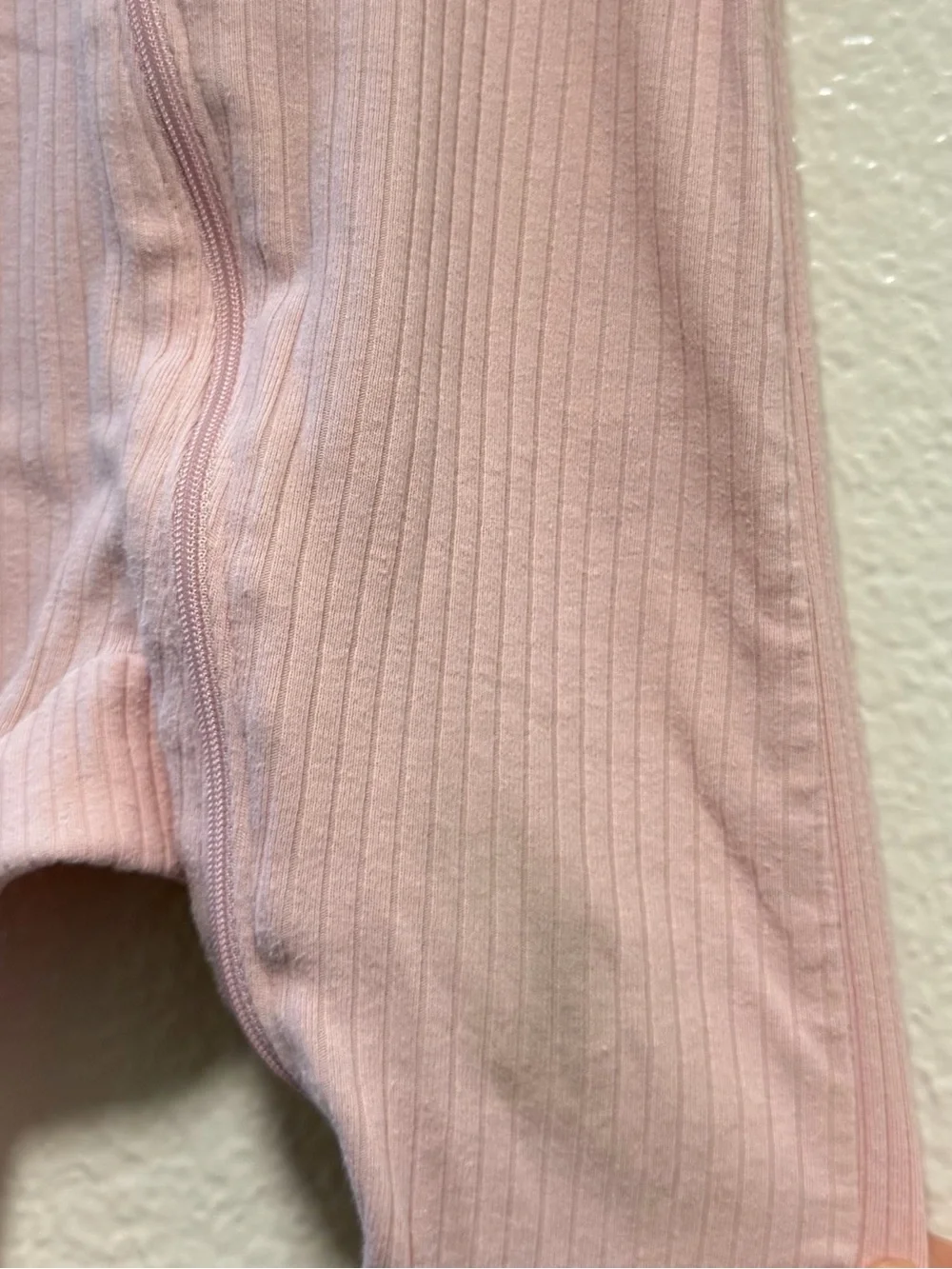carter’s infant girl pink ribbed footed zipper sleeper